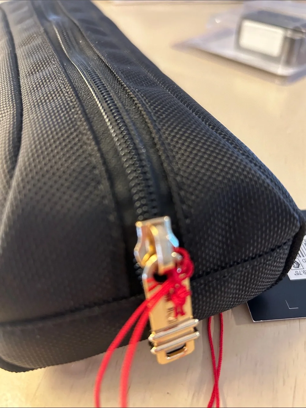 Tumi Black Toiletry & Accessory Pouch with Boss mini fragrance